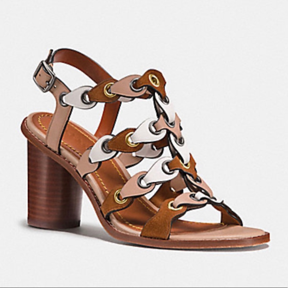 Coach G2075 Mid Heel Sandal with Coach Link